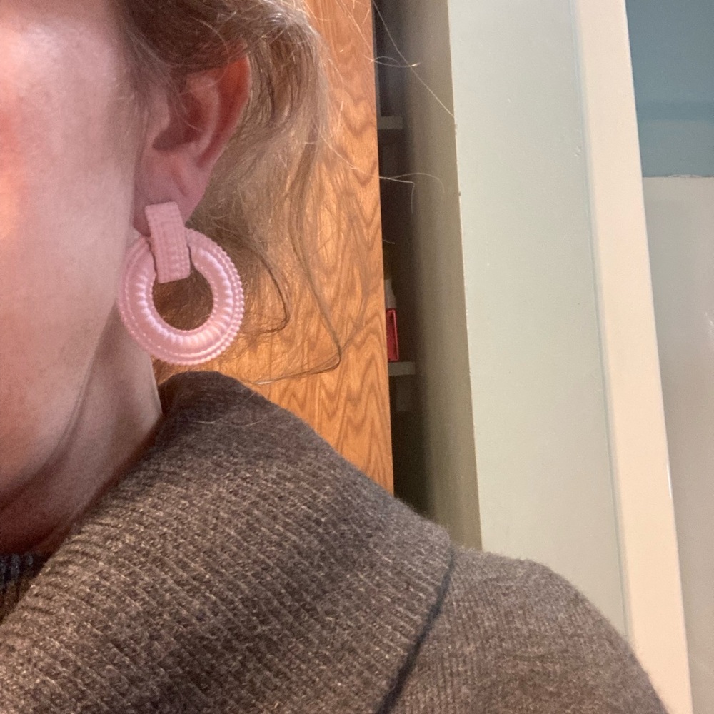 Pastel pink cute light weight earrings